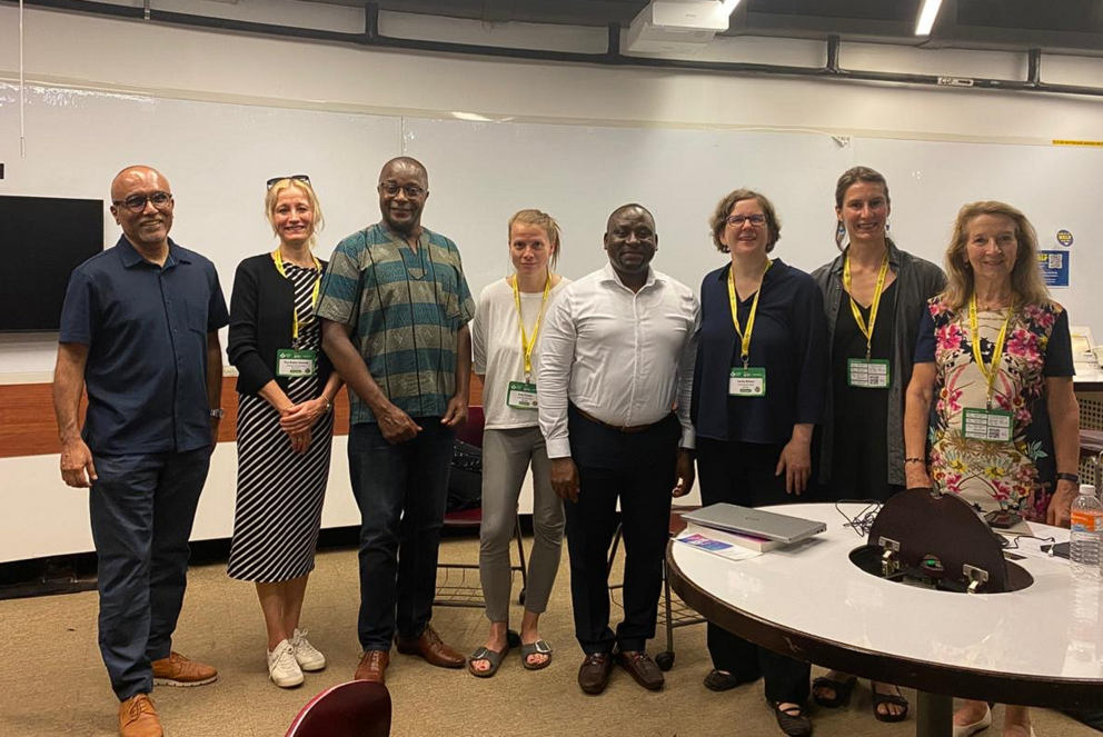 From the left: Cherian George, Ylva Rodny-Gumede, Winston Mano, Anke Fiedler, Michael Yao Wodui Serwornoo, Carola Richter, Melanie Radue & Barbara Thoma&szlig;. 