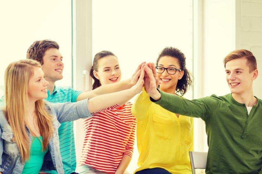 A group of students