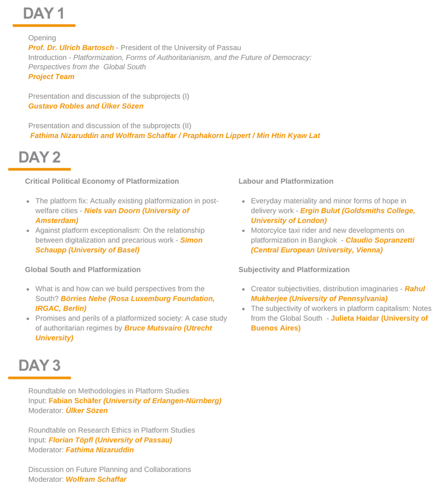 Workshop Programm