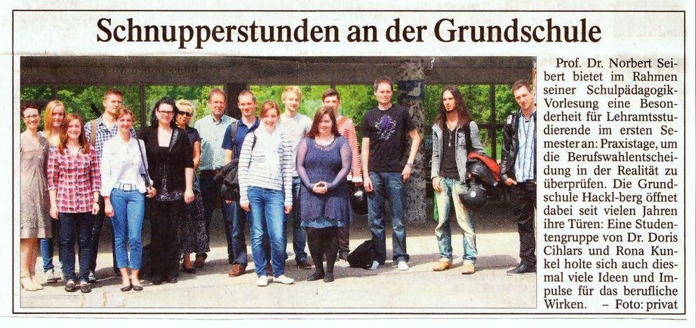 PNP-Artikel zum Praxistag für Erstsemester