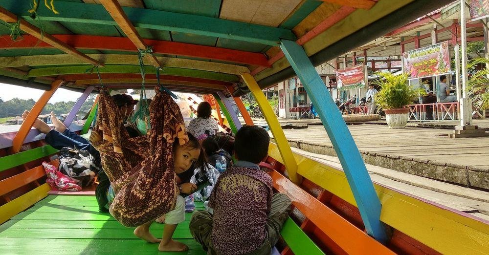 Children on a boat