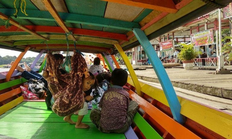 Children on a boat