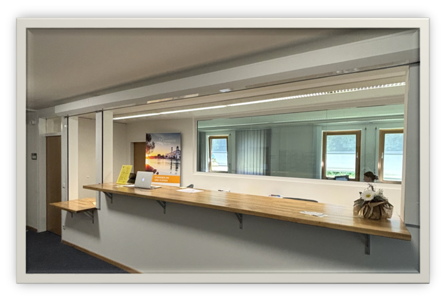 The Infopoint service desk in the Administration Building