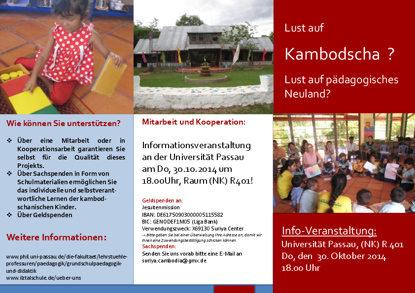 Neues Kooperationsprojekt der Uni Passau mit Montessorischule in Kambodscha 